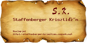 Staffenberger Krisztián névjegykártya